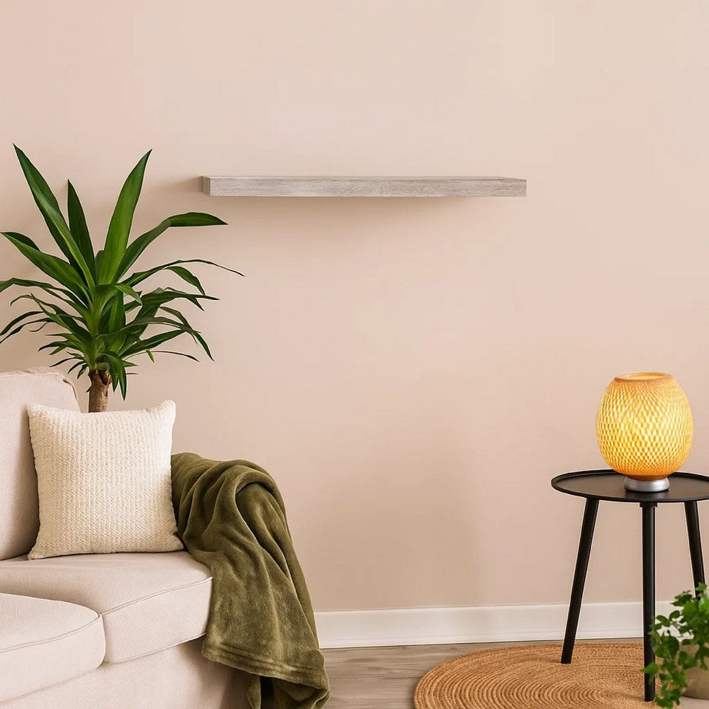 Zyno Wall Shelf | 32" | Industrial Style Concrete Gray MDF