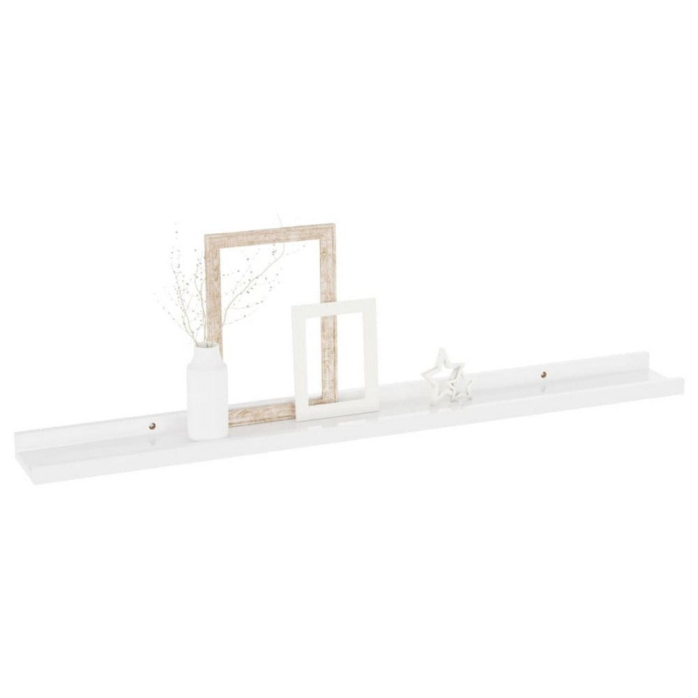 Yuli Wall Shelf Set of 2 | Contemporary White | Raised Ledge Design 32’’