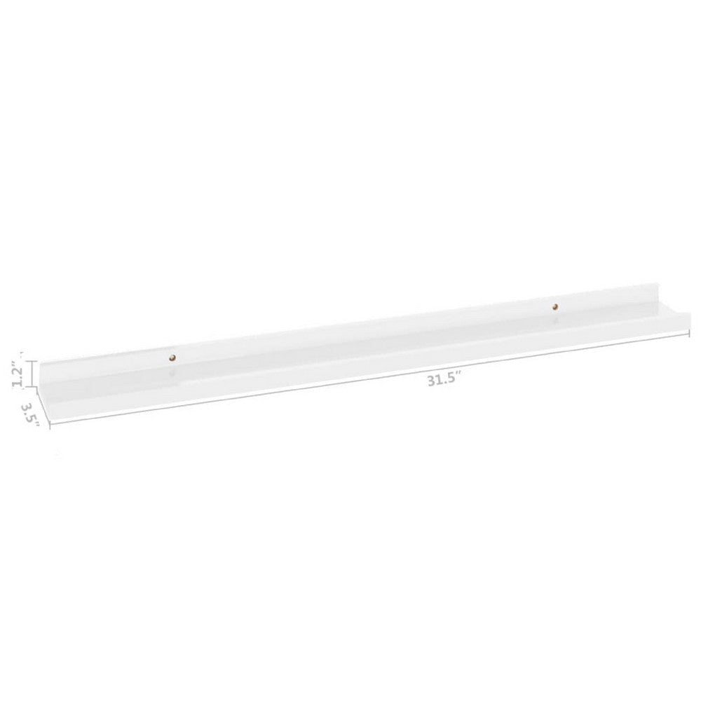 Yuli Wall Shelf Set of 2 | Contemporary White | Raised Ledge Design 32’’