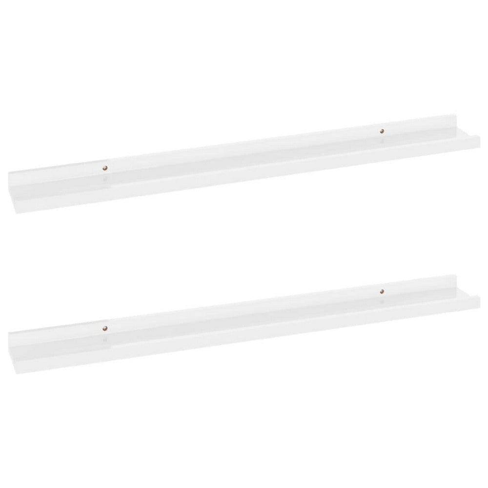 Yuli Wall Shelf Set of 2 | Contemporary White | Raised Ledge Design 32’’