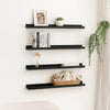 Yuli Wall Shelf Set of 4 | Contemporary Black | Raised Ledge Design 32’’