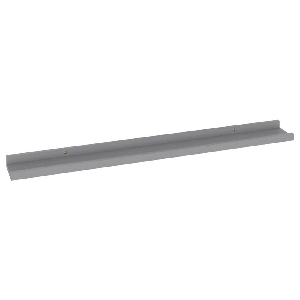 Yuli Wall Shelf Set of 4 | Contemporary Gray | Raised Ledge Design 32’’