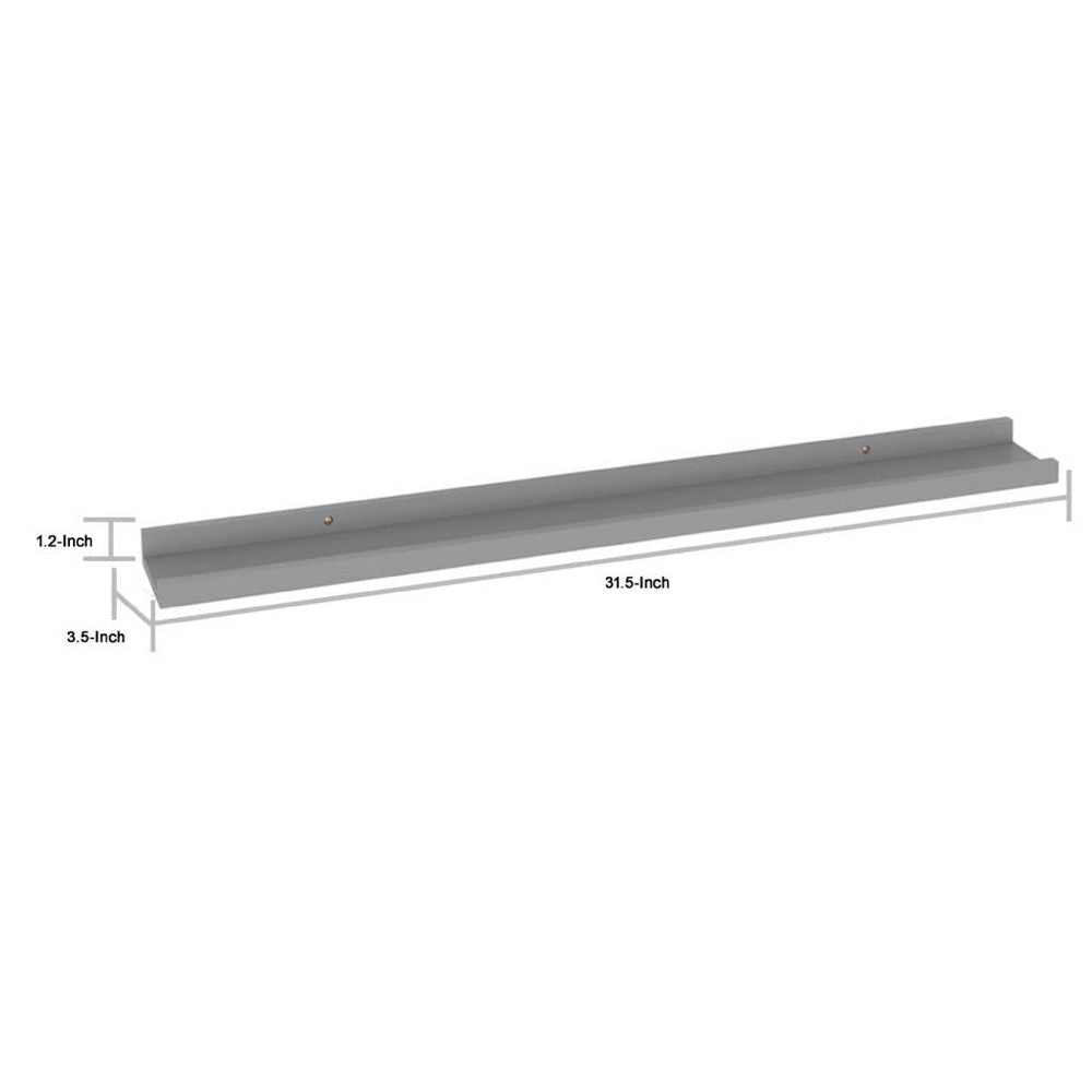 Yuli Wall Shelf Set of 4 | Contemporary Gray | Raised Ledge Design 32’’