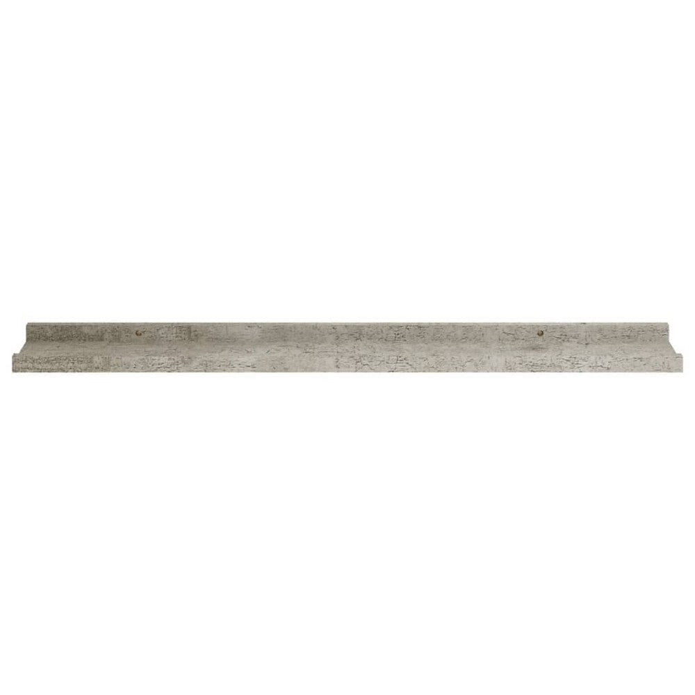 Yuli Wall Shelf Set of 2 | Concrete Gray | Raised Ledge Design 32’’