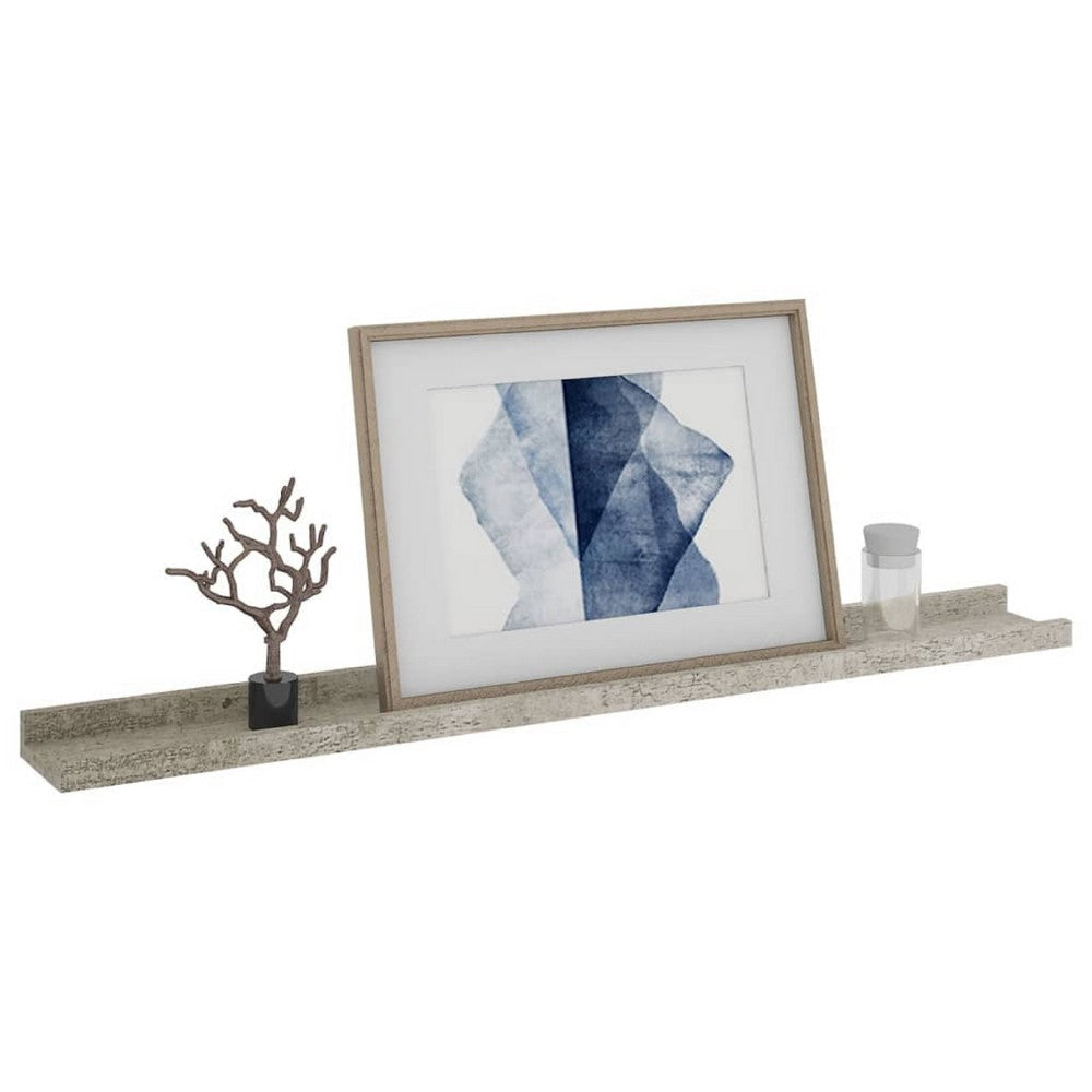 Yuli Wall Shelf Set of 2 | Concrete Gray | Raised Ledge Design 32’’