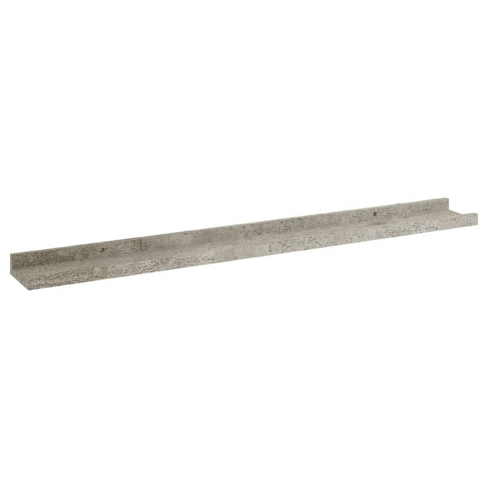 Yuli Wall Shelf Set of 2 | Concrete Gray | Raised Ledge Design 32’’