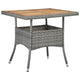 Biwo Outdoor Dining Table | Gray Wicker Rattan | 32’’ Brown Wood Top BM340445