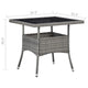Biwo Outdoor Dining Table | Gray Wicker Rattan | 32’’ Black Tempered Glass BM340446