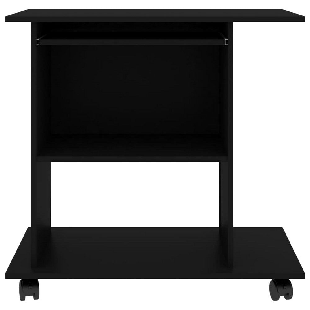 Gulo Computer Desk | 2 Shelves | Keyboard Tray | 32’’ | Black Wood BM340449
