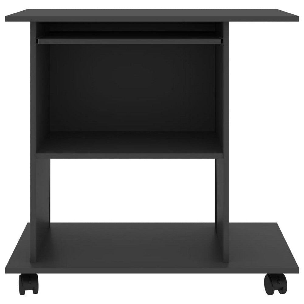 Gulo Computer Desk | 2 Shelves | Keyboard Tray | 32’’ | Gray Wood BM340450