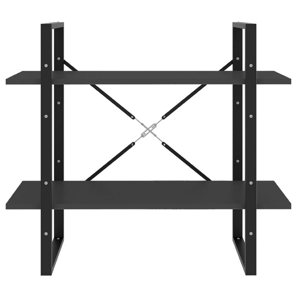 Viwo Bookshelf | 2 Gray Shelves | Modern Black Design 32’’