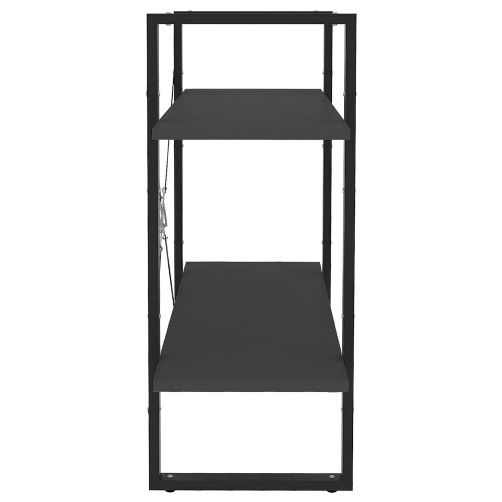 Viwo Bookshelf | 2 Gray Shelves | Modern Black Design 32’’