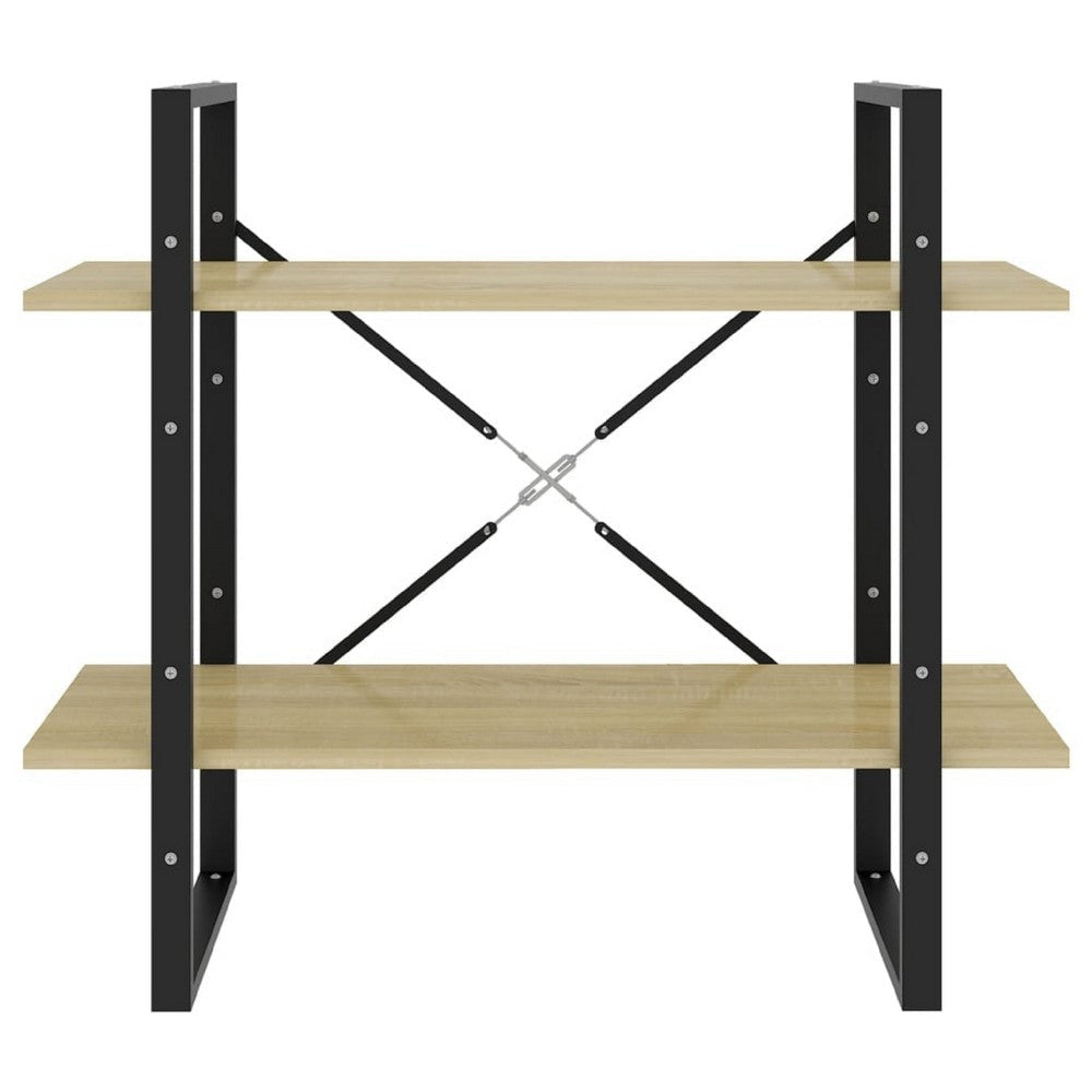 Viwo Bookshelf | 2 Brown Shelves | Modern Black Design 32’’