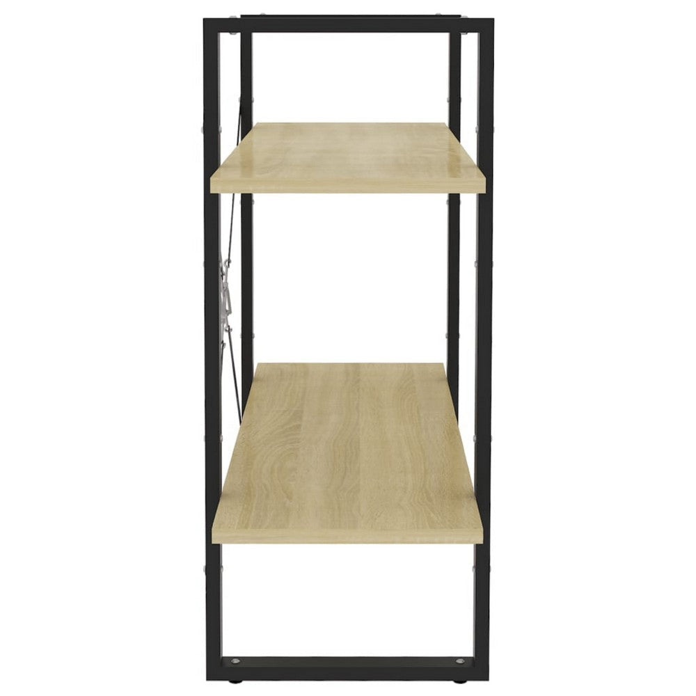 Viwo Bookshelf | 2 Brown Shelves | Modern Black Design 32’’