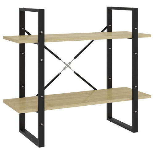 Viwo Bookshelf | 2 Brown Shelves | Modern Black Design 32"