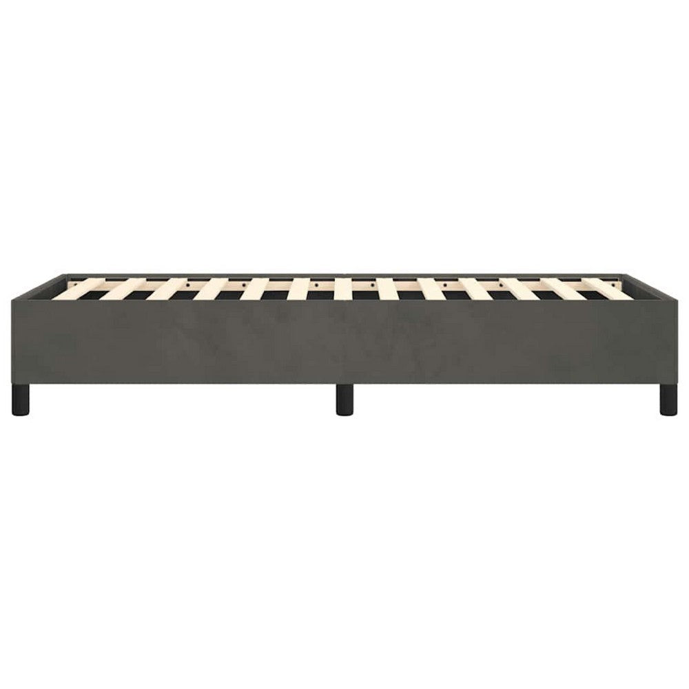 Low Profile Twin XL Bed Frame | Gray Velvet Fabric Upholstery BM340454