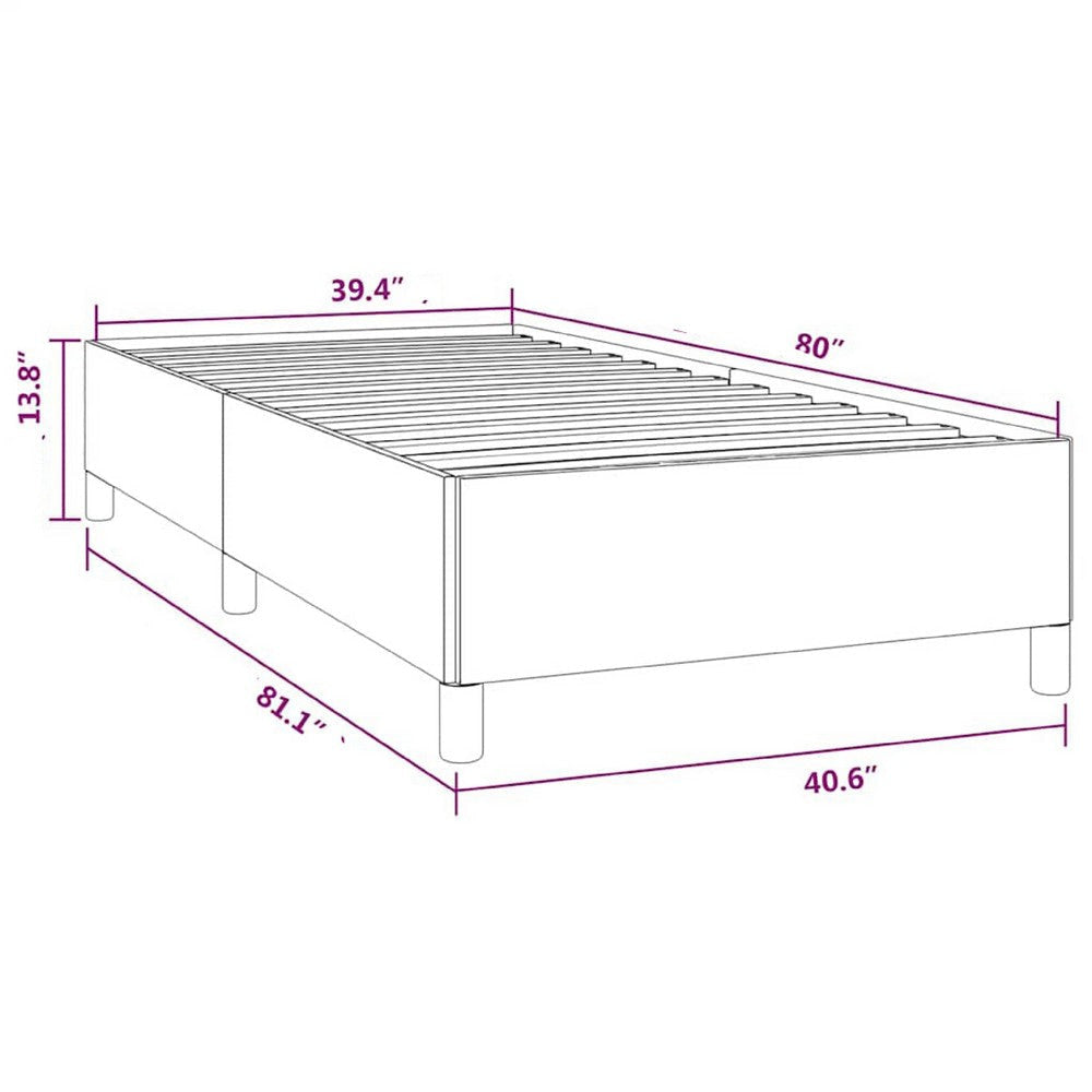 Low Profile Twin XL Bed Frame | Gray Velvet Fabric Upholstery BM340454