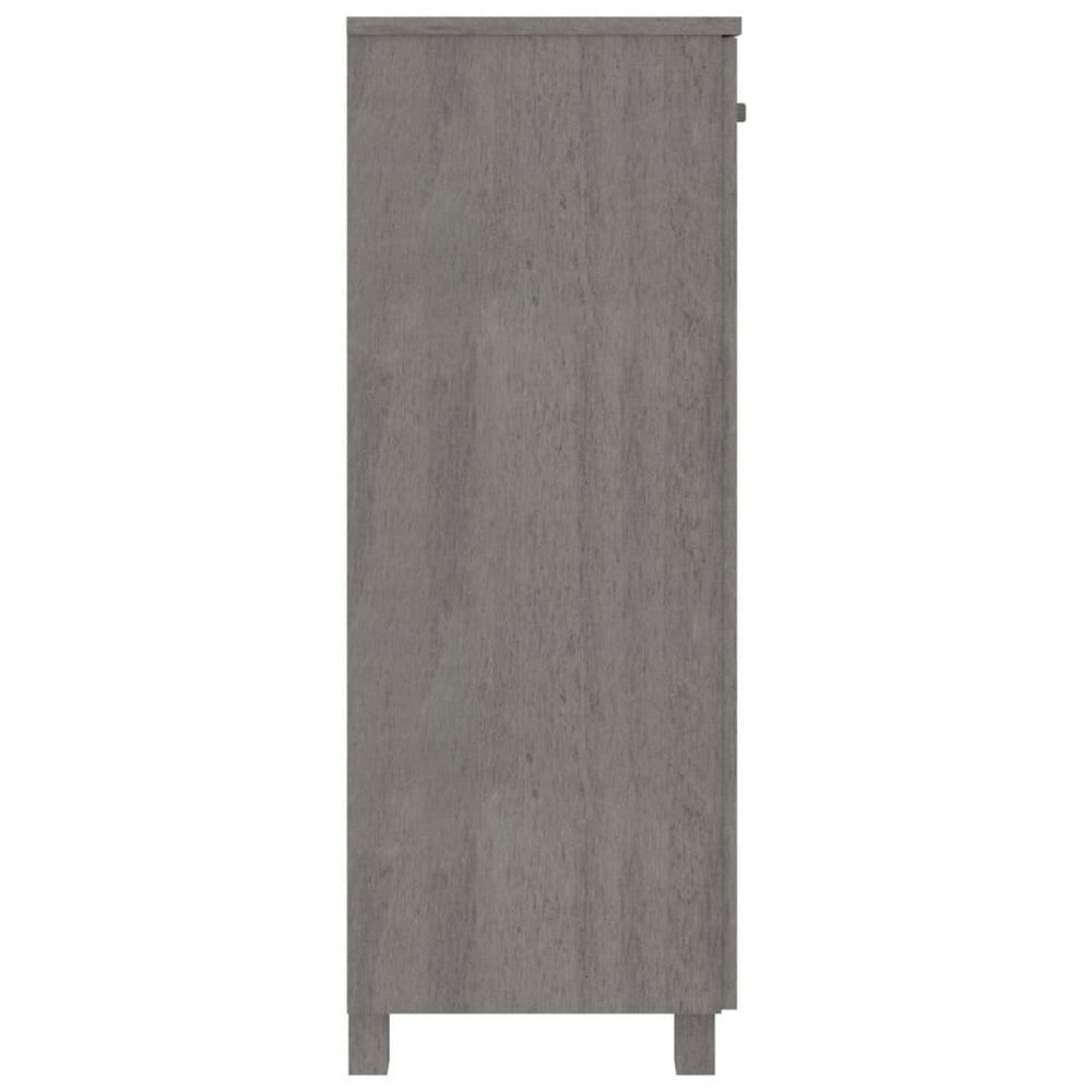 Shoe Cabinet | Gray Solid Pine Wood w Block Legs | 4 Shelves | 43’’ BM340455