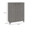 Shoe Cabinet | Gray Solid Pine Wood w Block Legs | 4 Shelves | 43’’ BM340455