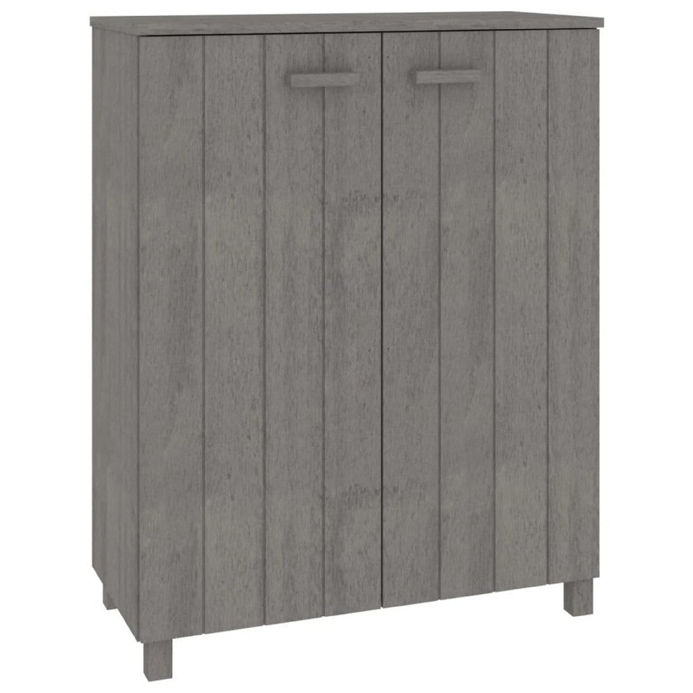 Shoe Cabinet | Gray Solid Pine Wood w Block Legs | 4 Shelves | 43"