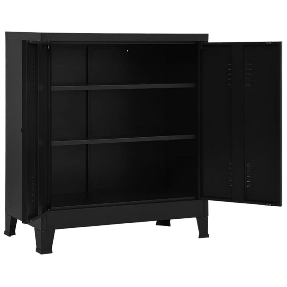 Storage Chest | 39’’ | Black Powder Coated Steel | Bracket Legs BM340456