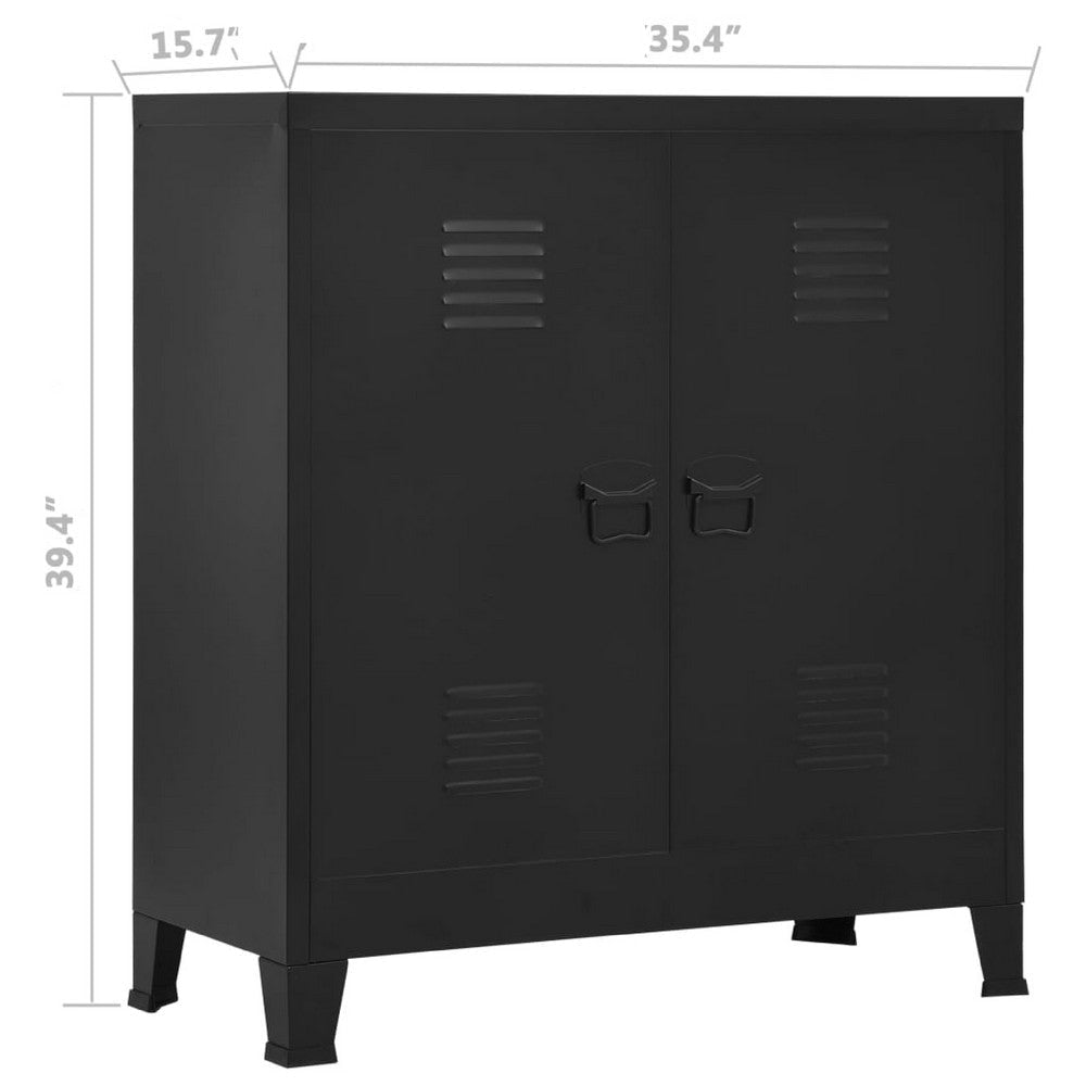 Storage Chest | 39’’ | Black Powder Coated Steel | Bracket Legs BM340456