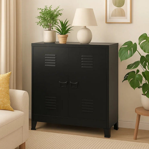 Storage Chest | 39" | Black Powder Coated Steel | Bracket Legs