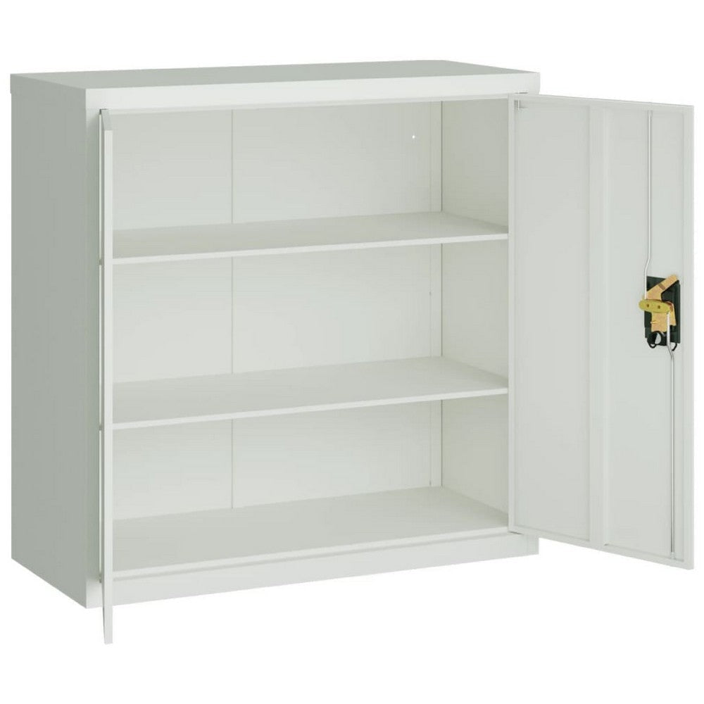 Filing Cabinet | Matte Gray Steel Body | 2 Adjustable Shelves | 35’’ BM340457