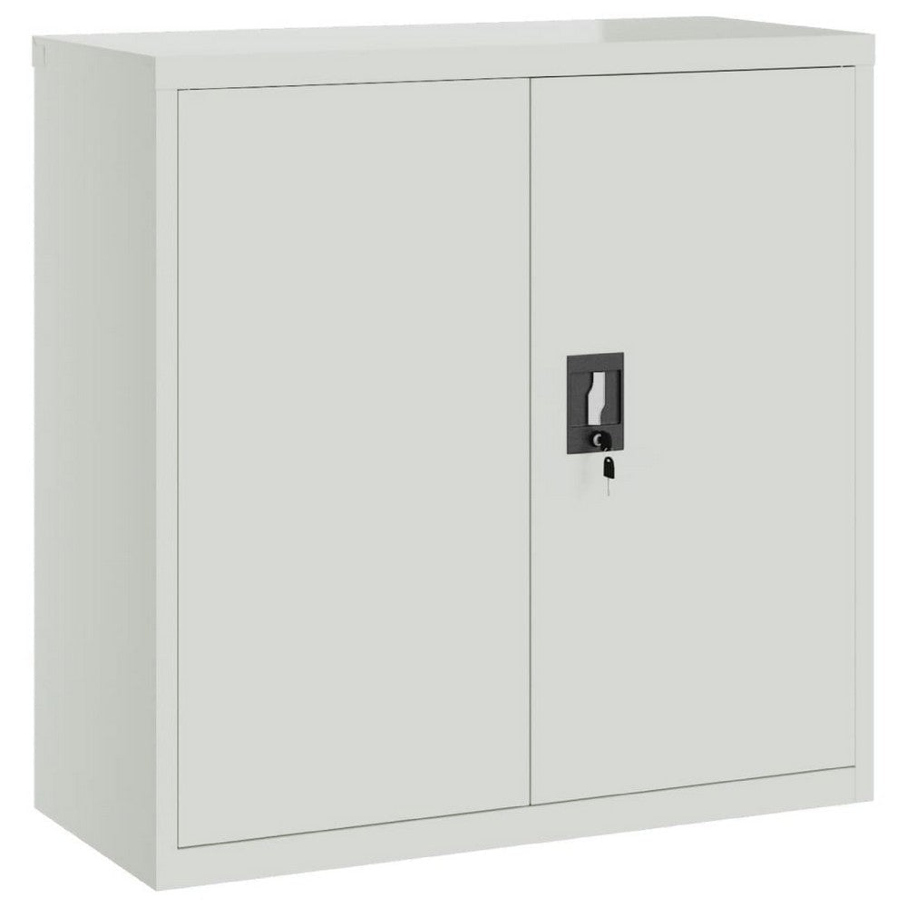 Filing Cabinet | Matte Gray Steel Body | 2 Adjustable Shelves | 35"
