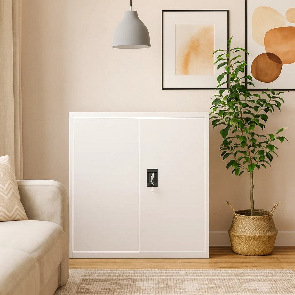 Filing Cabinet | Matte Gray Steel Body | 2 Adjustable Shelves | 35"