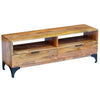 TV Stand | Brown Mango Wood | 2 Shelves & 2 Drawers | 47"