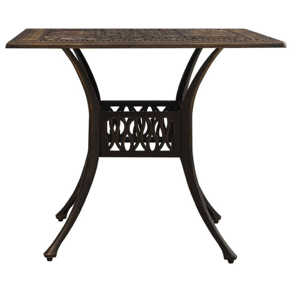 Nook Patio Dining Table | Bronze Cast Aluminum | Scrolled Details | 35’’ BM340459
