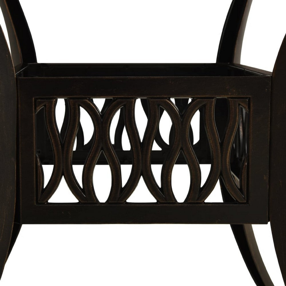 Nook Patio Dining Table | Bronze Cast Aluminum | Scrolled Details | 35’’ BM340459