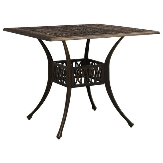 Nook Patio Dining Table | Bronze Cast Aluminum | Scrolled Details | 35"