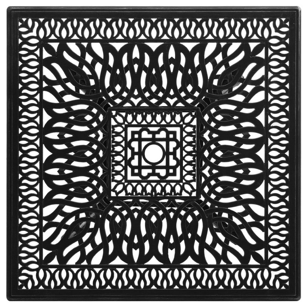 Nook Patio Dining Table | Black Cast Aluminum | Scrolled Details | 35’’ BM340460