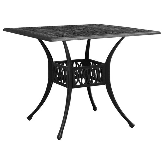 Nook Patio Dining Table | Black Cast Aluminum | Scrolled Details | 35"