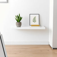 Zyno Floating Wall Shelf | 35" | Glossy White MDF Body