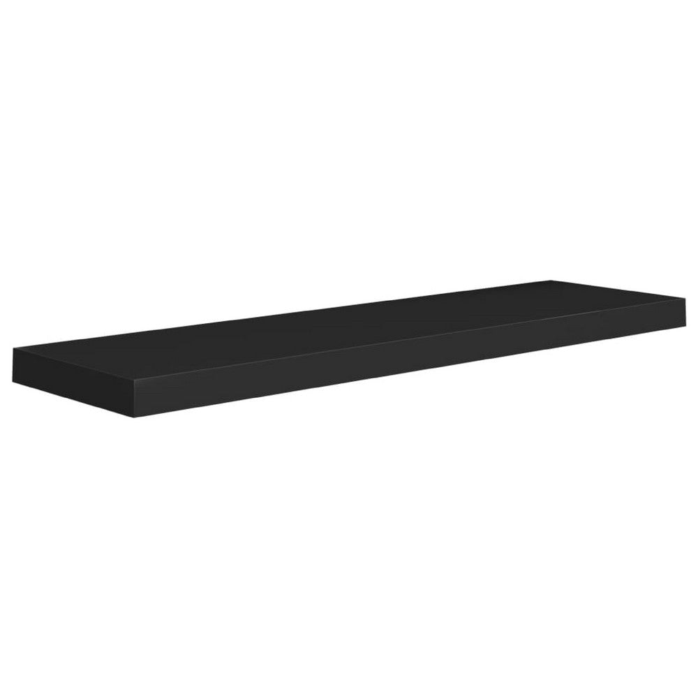 Zyno Floating Wall Shelf | 35’’ | Matte Black MDF Body