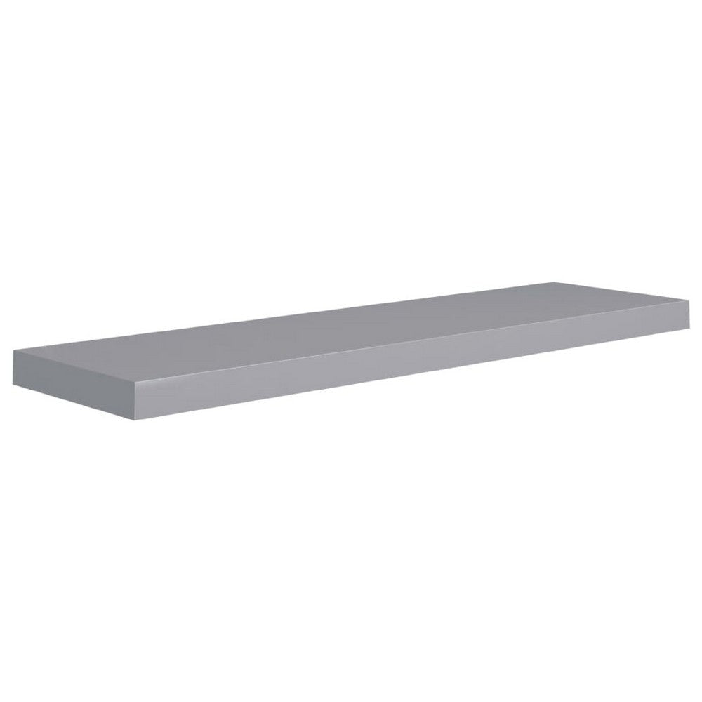 Zyno Floating Wall Shelf | 35" | Matte Gray MDF Body