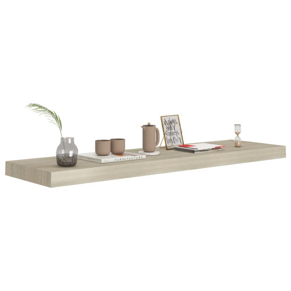 Zyno Floating Wall Shelf | 35’’ | Oak Brown MDF Body