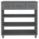 Boir Sofa Console Table | 3 Shelves & 3 Drawers | 35’’ | Gray Pine Wood BM340465