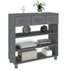 Boir Sofa Console Table | 3 Shelves & 3 Drawers | 35’’ | Gray Pine Wood BM340465