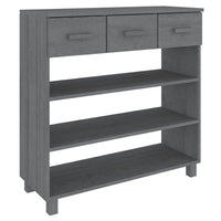 Boir Sofa Console Table | 3 Shelves & 3 Drawers | 35" | Gray Pine Wood
