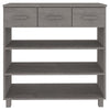 Boir Sofa Console Table | 3 Shelves | 3 Drawers | 35’’ | Light Gray Wood BM340466