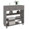 Boir Sofa Console Table | 3 Shelves | 3 Drawers | 35’’ | Light Gray Wood BM340466