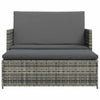 Feya 2pc Outdoor Sofa and Ottoman Set Gray Poly Rattan and Cushions Steel BM340467