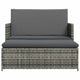 Feya 2pc Outdoor Sofa and Ottoman Set Gray Poly Rattan and Cushions Steel BM340467