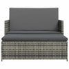 Outdoor Sofa & Ottoman Set | Gray Poly Rattan | Black Polyester | Steel BM340467