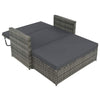 Feya 2pc Outdoor Sofa and Ottoman Set Gray Poly Rattan and Cushions Steel BM340467