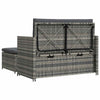 Feya 2pc Outdoor Sofa and Ottoman Set Gray Poly Rattan and Cushions Steel BM340467